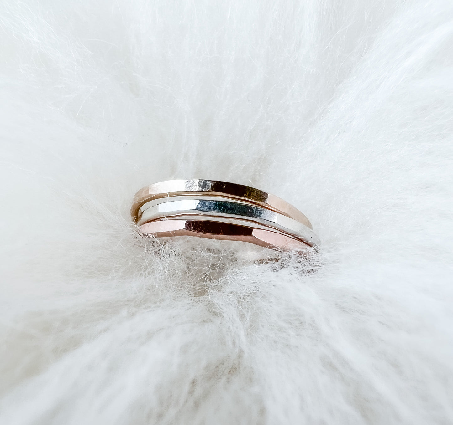 Barely There Classic Hammered Stack Ring