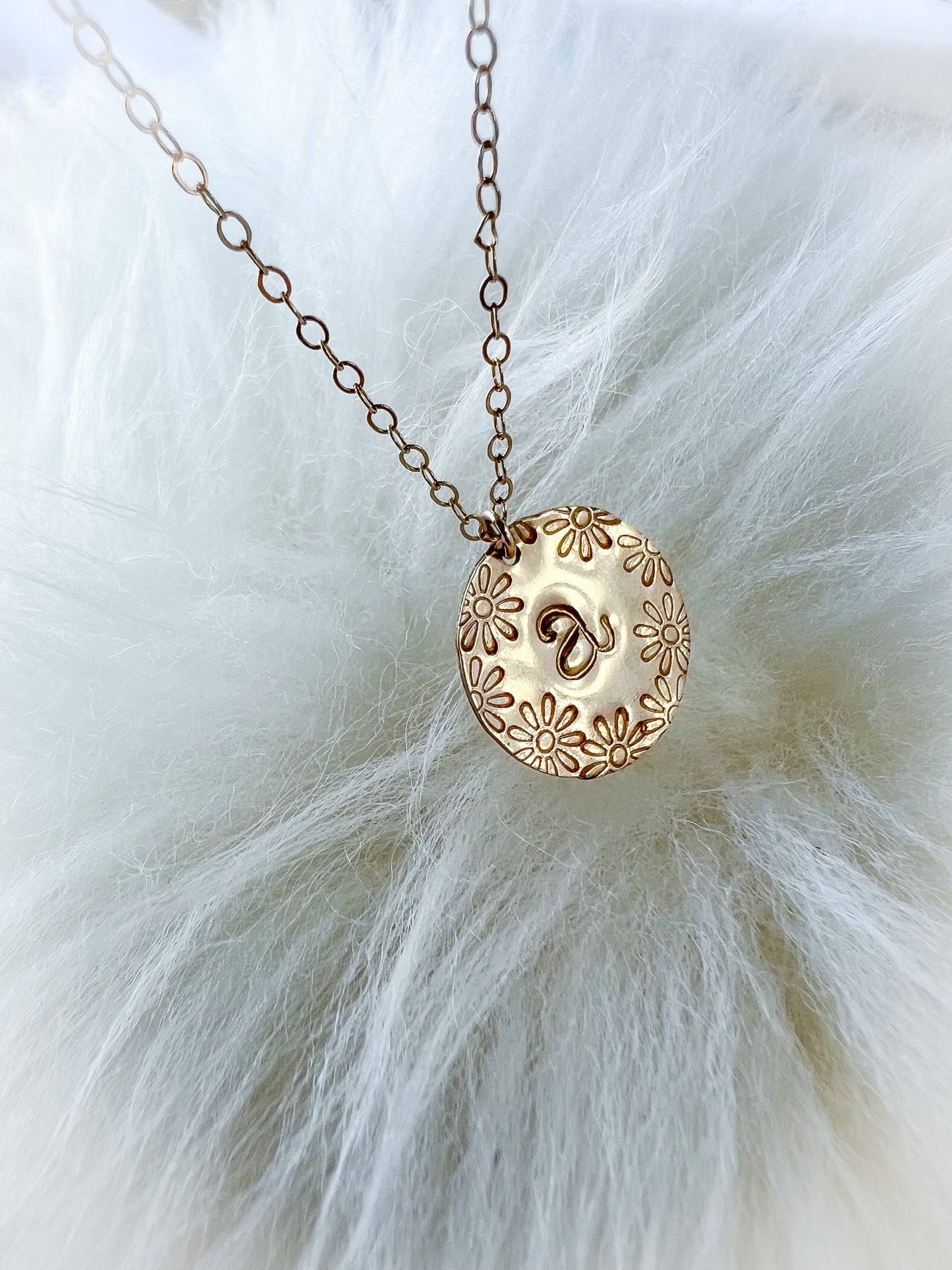 Petal Wreath Monogram Necklace