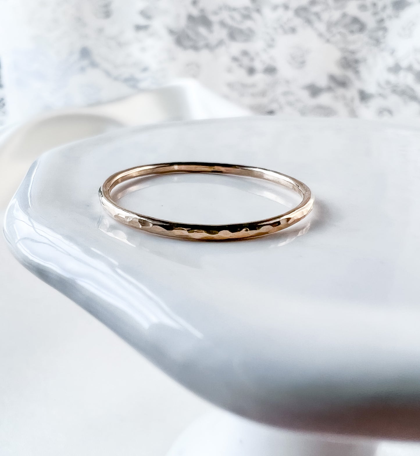 Barely There Round Textured Stack Ring