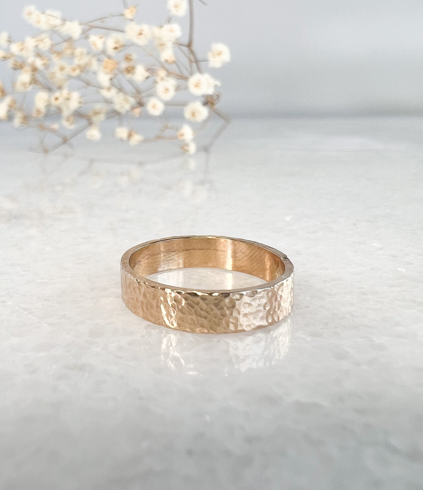 Halo Textured Gold Ring