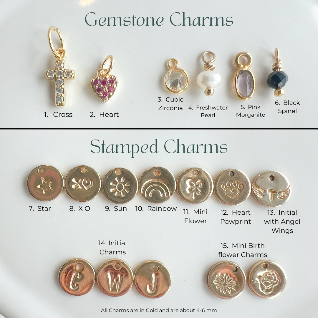 Add a Gold Gemstone or Stamped Charm - Initial Love Jewelry