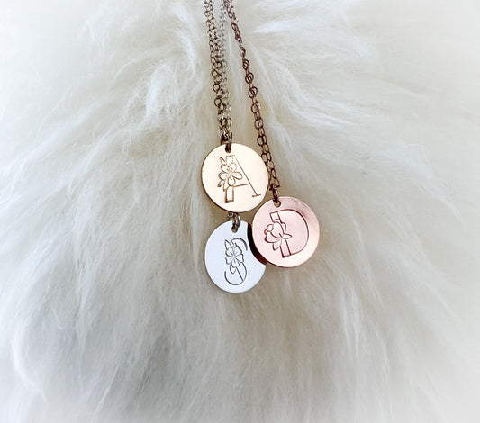 Petal Initial Necklace