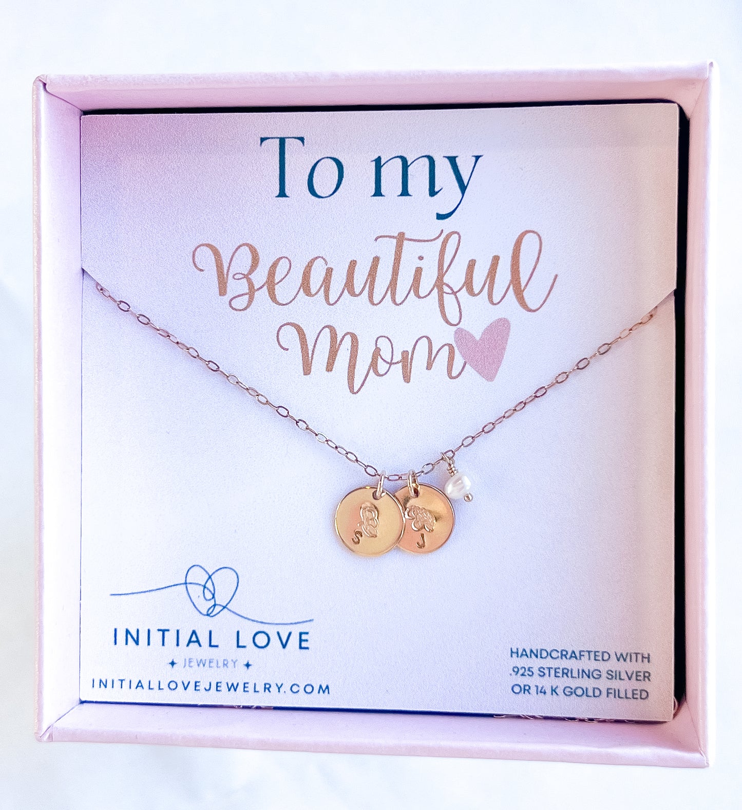 Birth Flower Mothers Initial Necklace