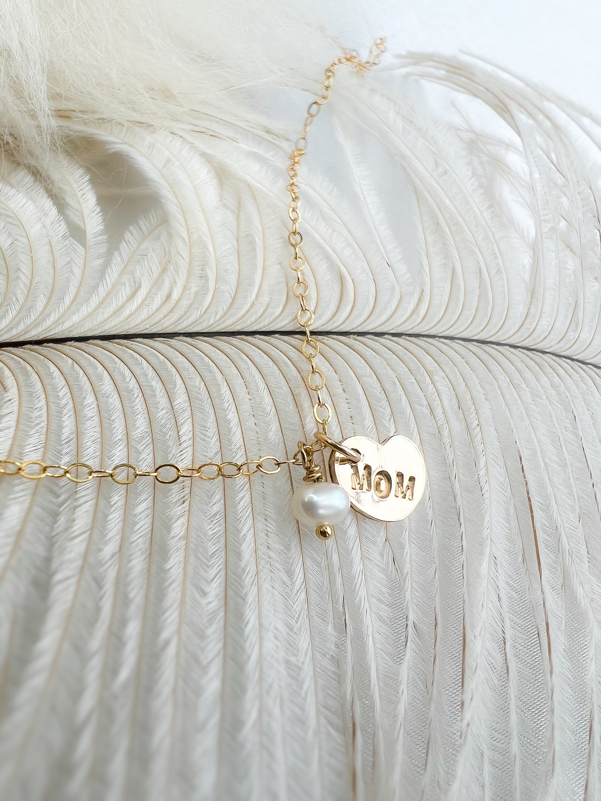 Symbolic Gold Heart Mother's Necklace - Initial Love Jewelry