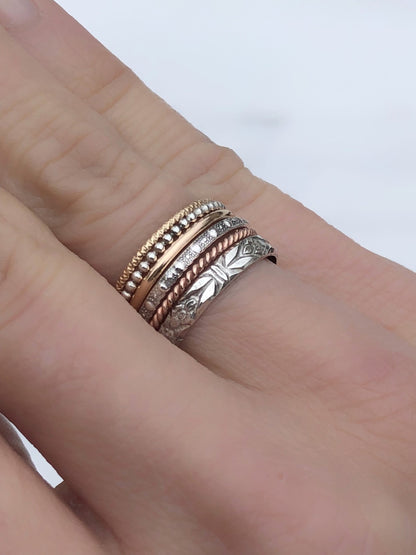 Mixed stacking ring set