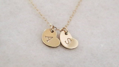 Tiny Initial Heart Necklace