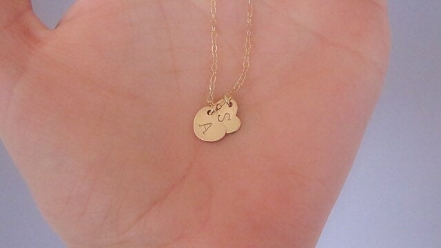 Tiny Initial Heart Necklace