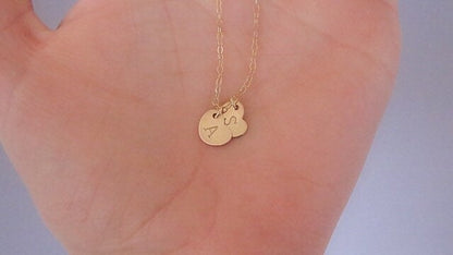 Tiny Initial Heart Necklace