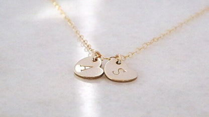 Tiny Initial Heart Necklace