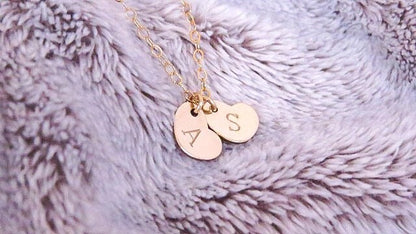 Tiny Initial Heart Necklace