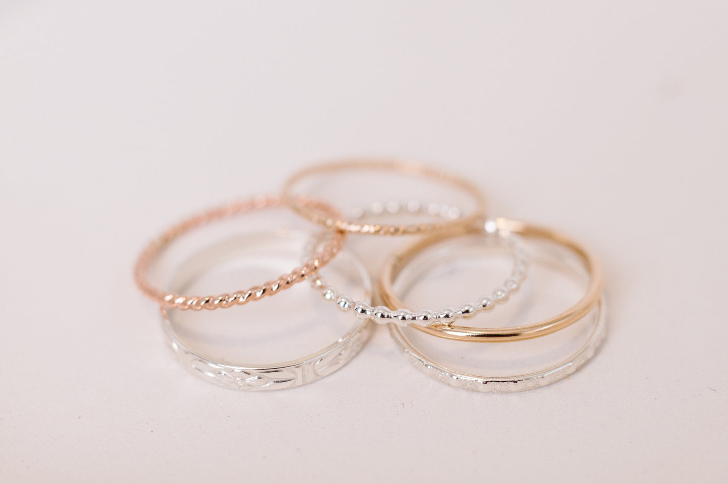 Mixed stacking ring set