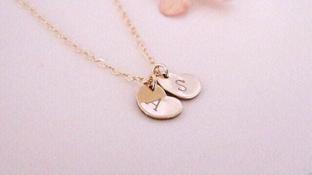 Tiny Initial Heart Necklace