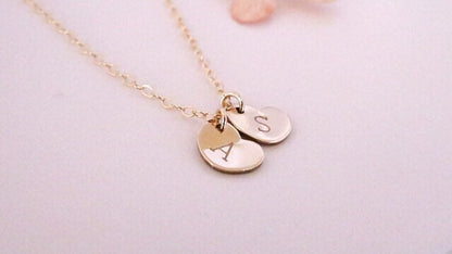 Tiny Initial Heart Necklace