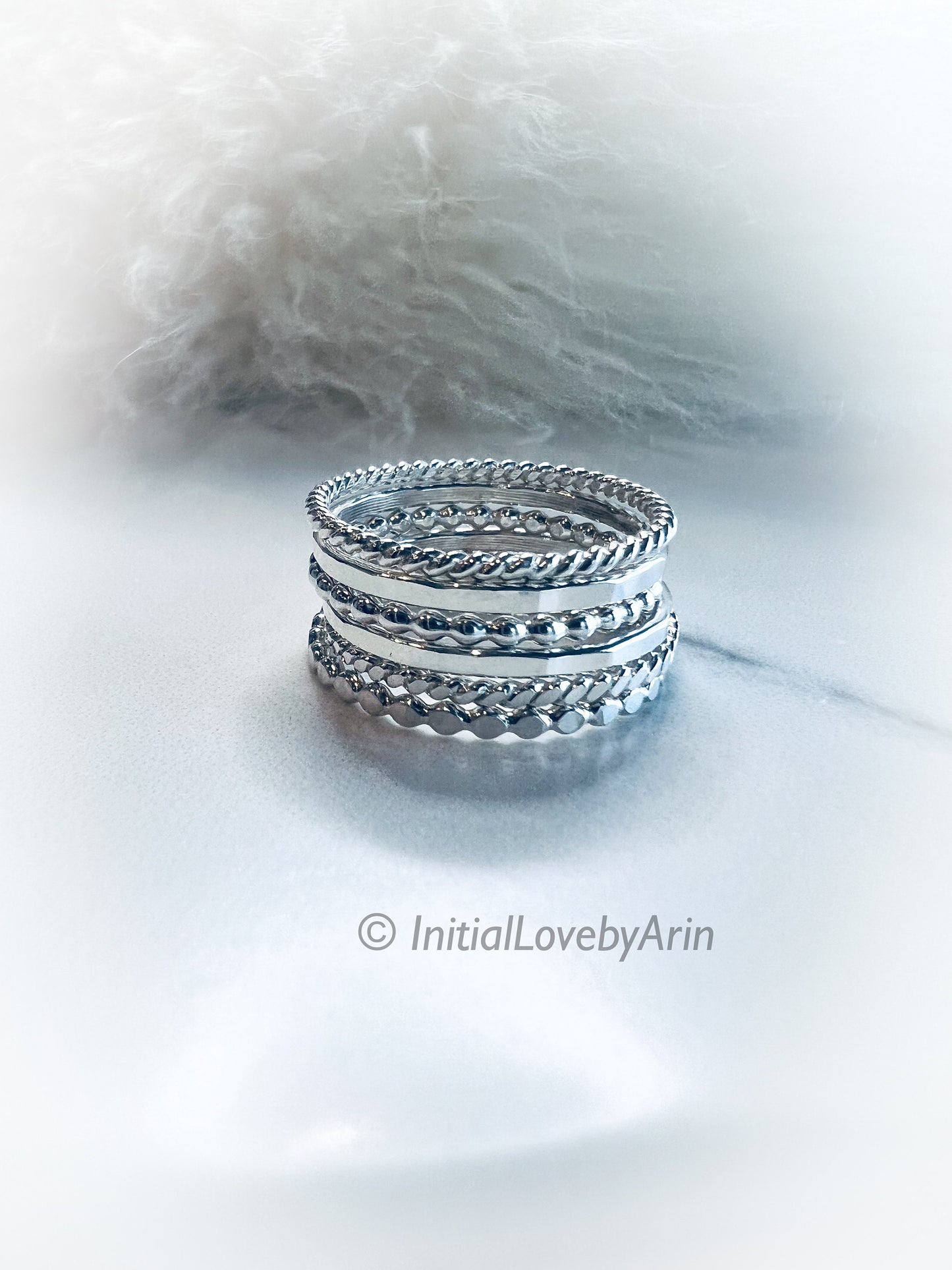 Set of 6 Sterling Silver Stacking Rings