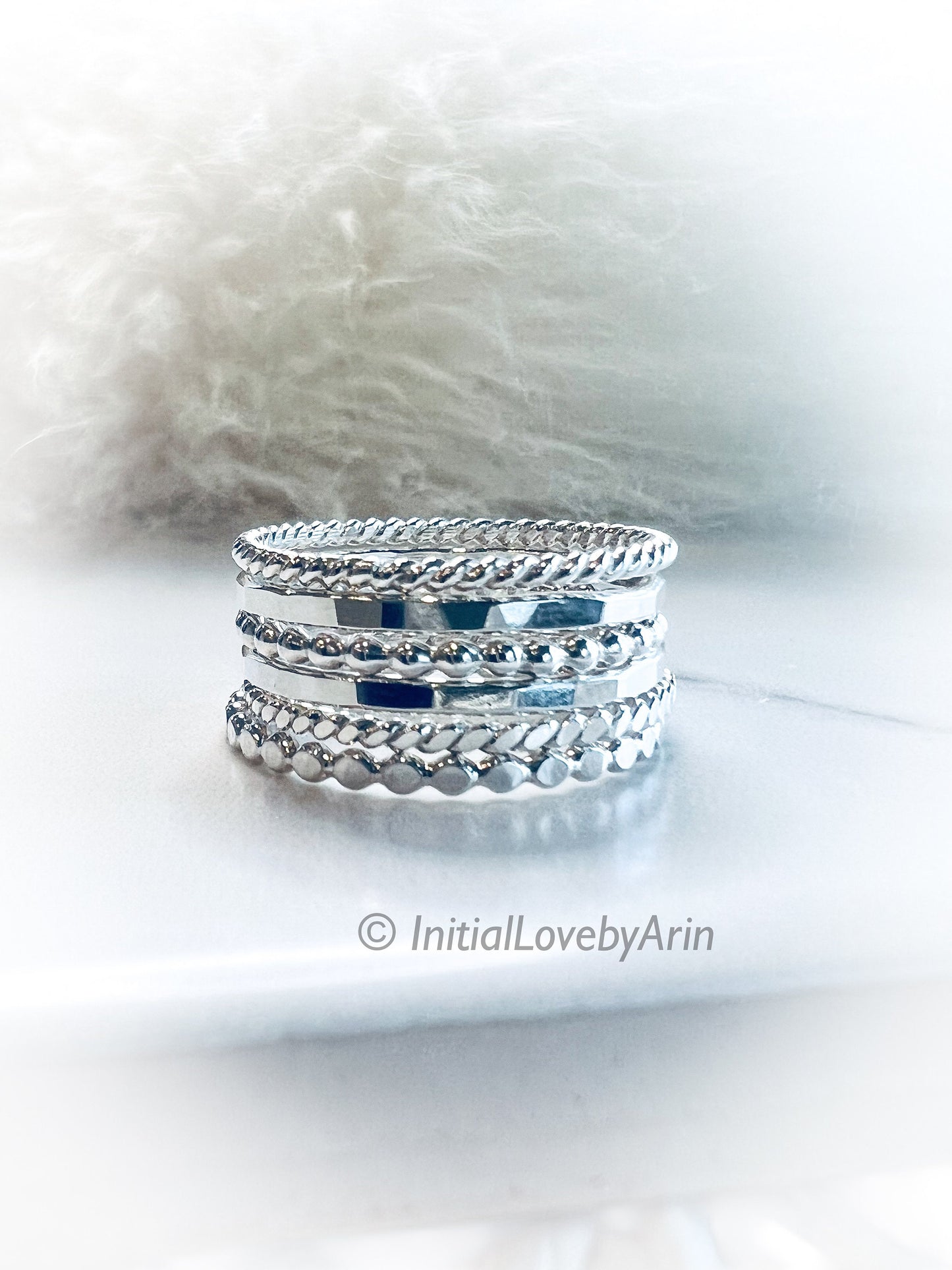 Set of 6 Sterling Silver Stacking Rings