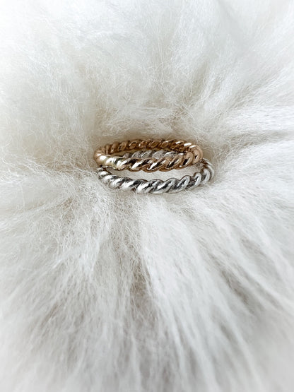 Thick Silver Twisted Ring