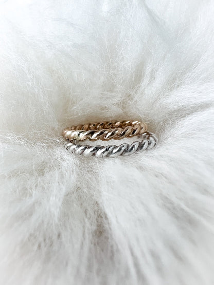 Thick Silver Twisted Ring