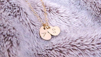 Tiny Initial Heart Necklace