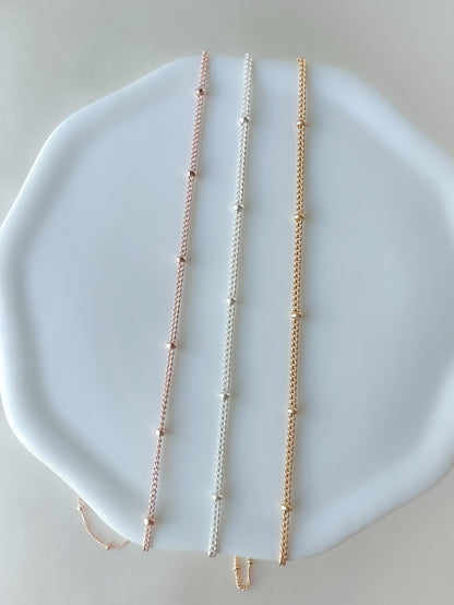 Dainty Beaded Layering Chain Necklace