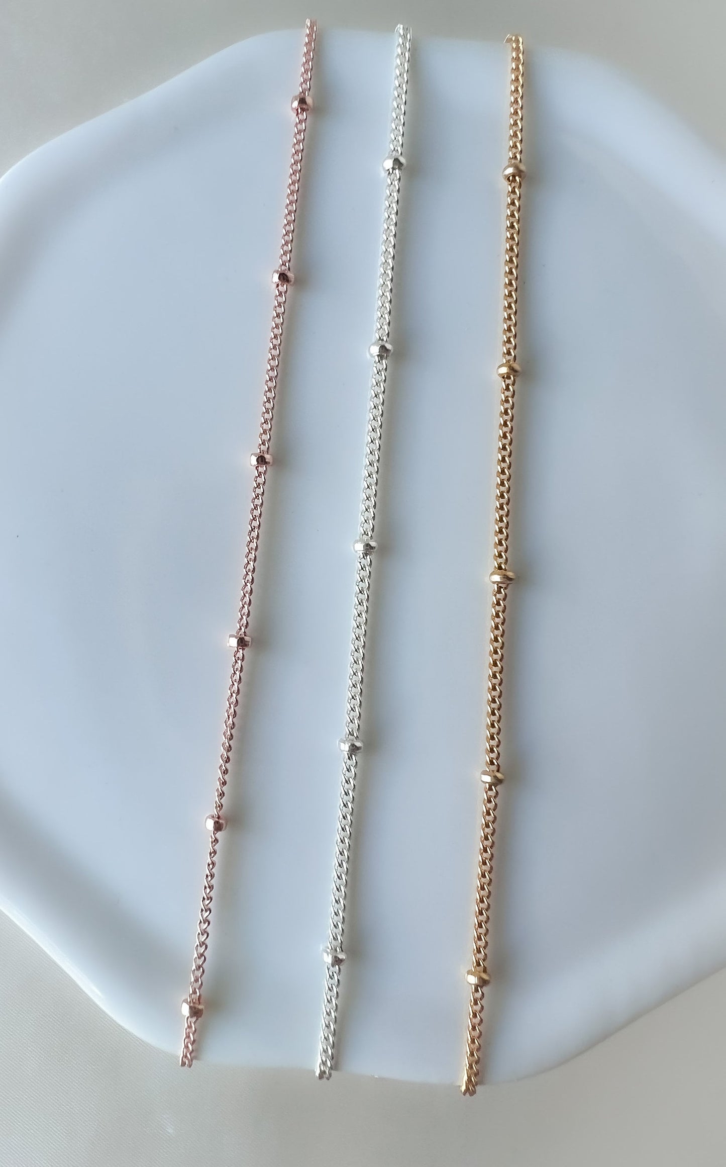 Dainty Beaded Layering Chain Necklace